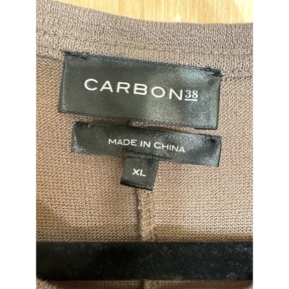 Carbon38 Tan Brown Sleeveless Stretch Midi Dress Split Sides NWT Size XL - Picture 7 of 7